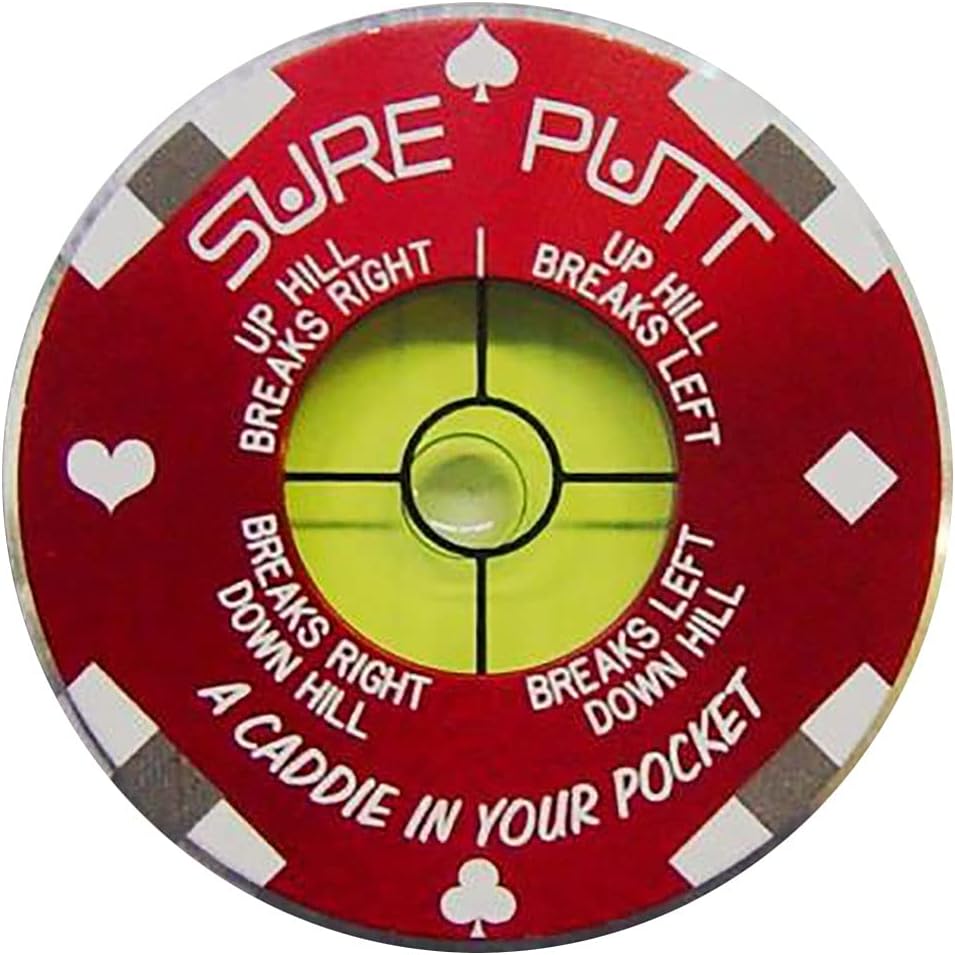 Pro - Golf Putting Aid & Green Reader - Red Poker Chip