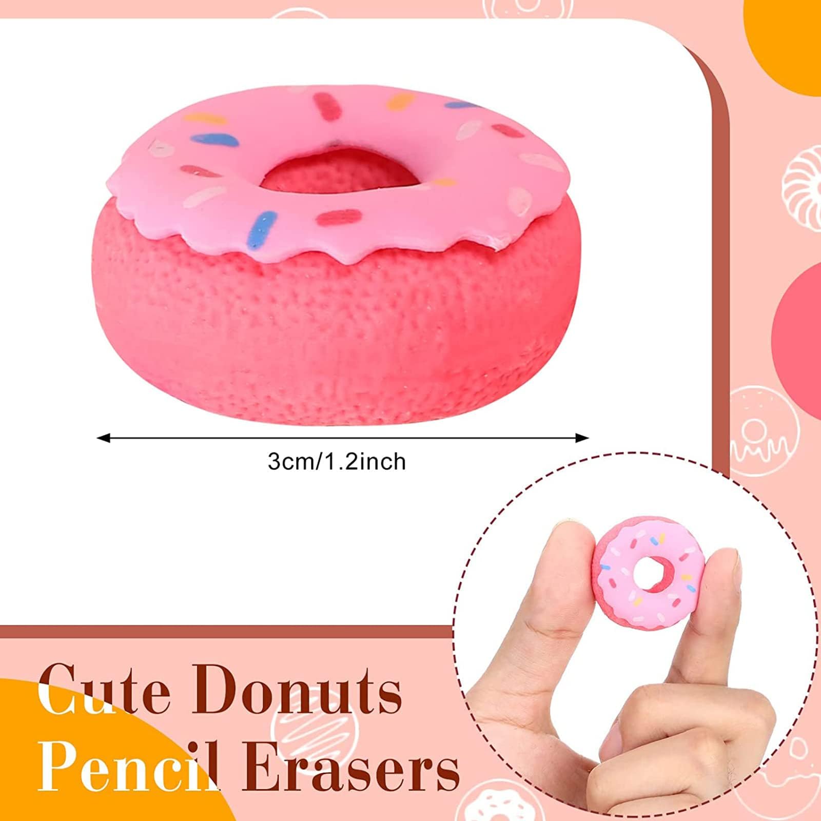 Gommes à Donut Kawaii Enfant 18 Pièces Gomme Souple Créative Effacement Propre Papeterie
