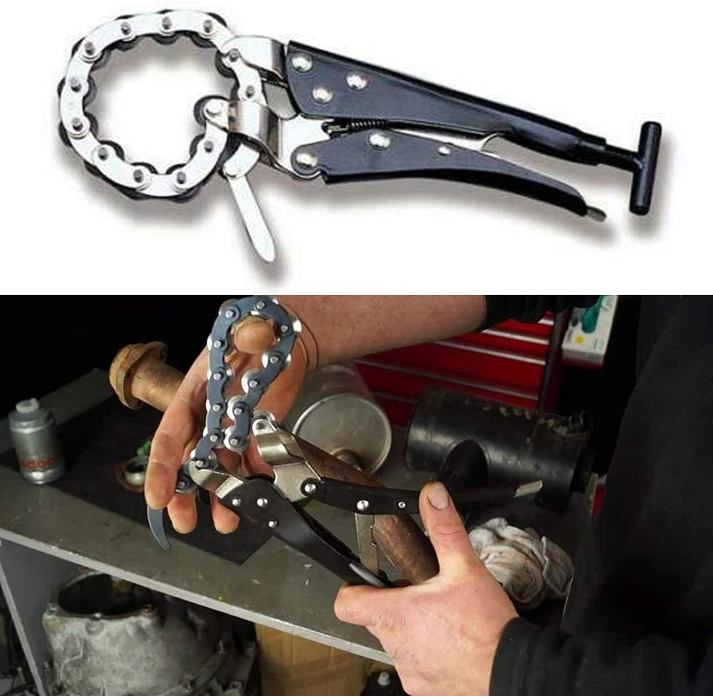 Ikunde Tailpipe Cutter, Exhaust Pipe Cutter Chain Tool Works, Exhaust