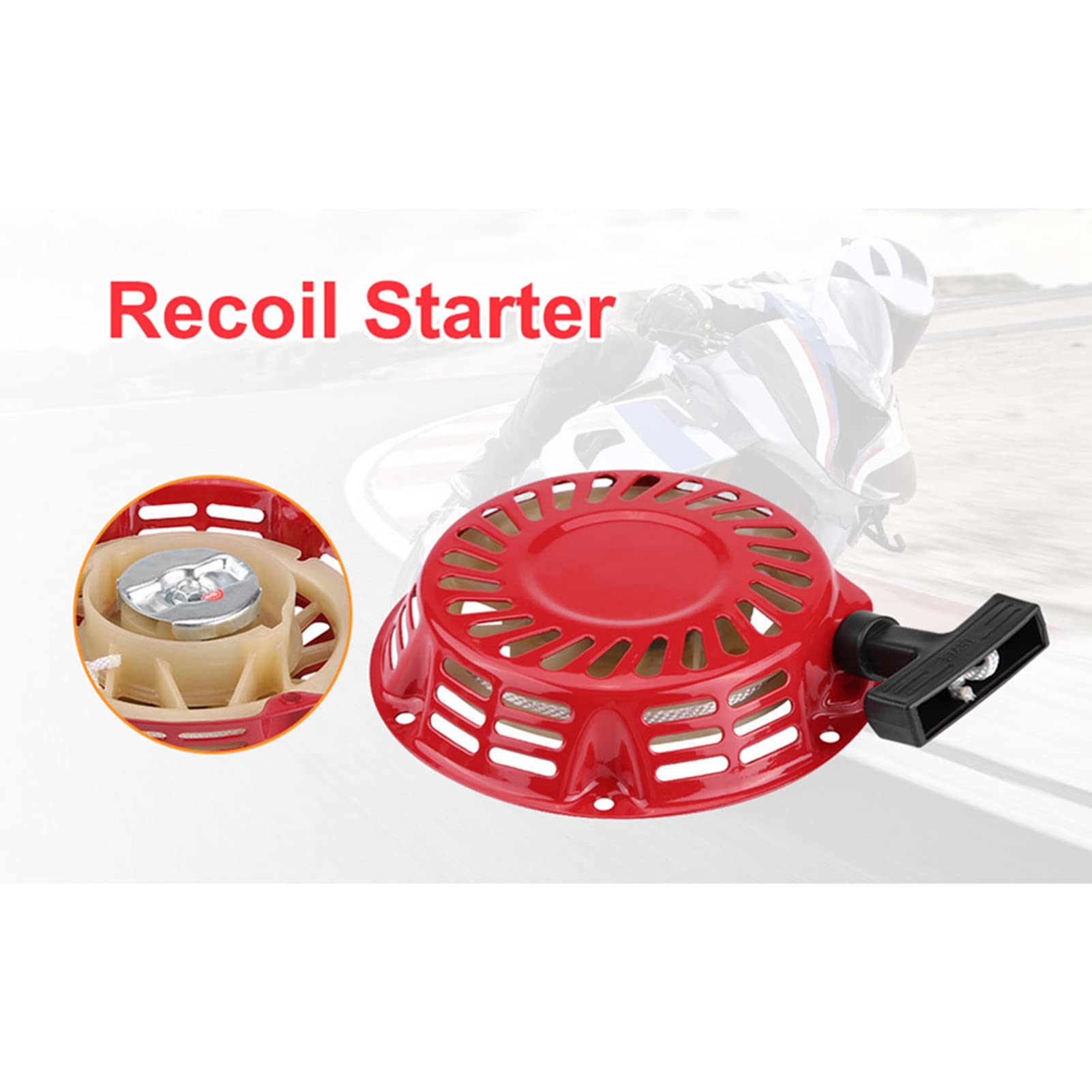 Gruppo Avviamento a Strappo Generatore Kit Avviamento a Strappo Parte di avviamento a Strappo con 6 Viti Avviamento a Strappo per Motore Avviamento in Metallo per Generatore a