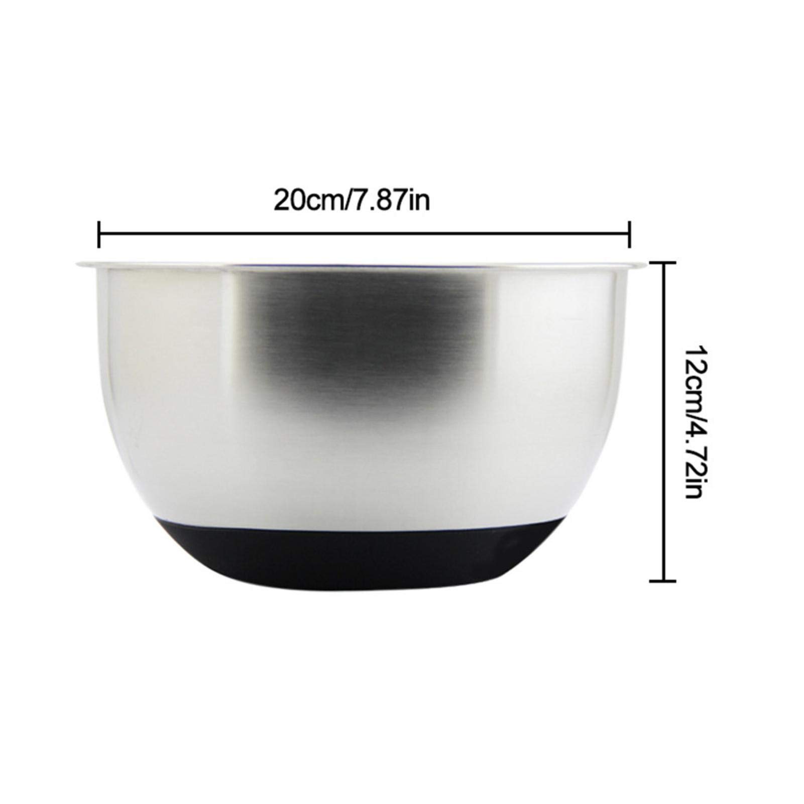 Bol En INOX 22 CM Avec Base Silicone Antidérapante Et Graduation - Saladier Mélange Cuisine Pâtisserie