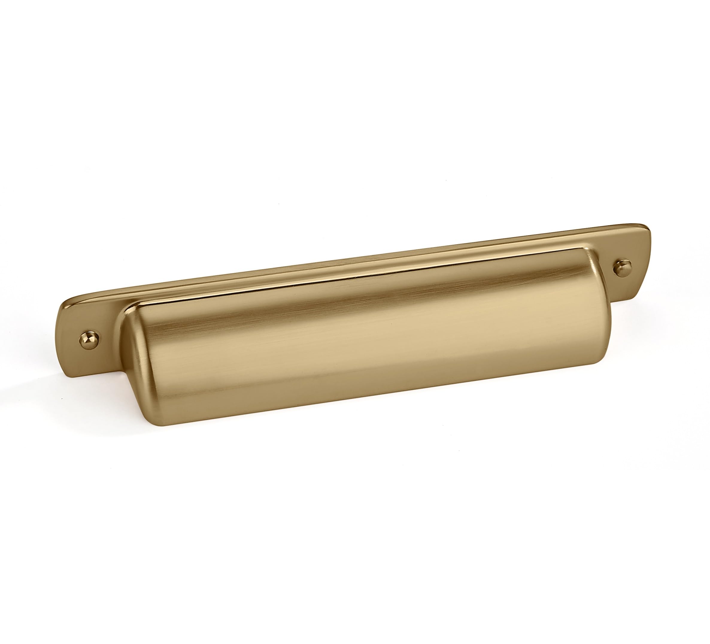 khtumeware 6 Pack 3" Drawer Pulls Brushed Brass Cabinet Cup Pulls Kitchen Hardware Brushed Gold Cabinet Handles Drawer Handles Knobs 3 inch Hole Center — image 1