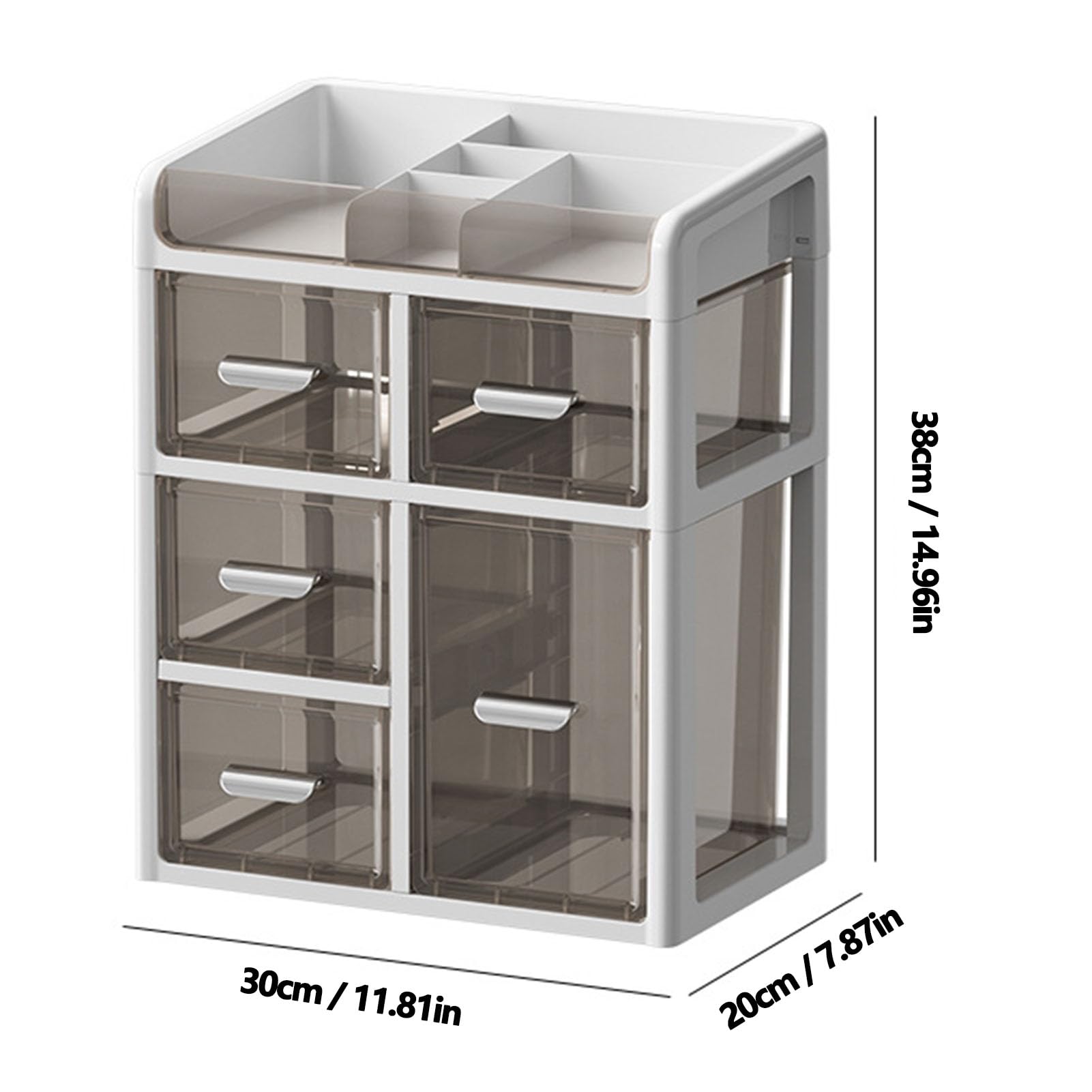 Bewinner Organizer da Scrivania per Ufficio con 5 Cassetti, Materiale Resistente, Articoli di Cancelleria per Trucchi, Scatola per la produttività del Lavoro a Casa, 11,81x7,87x14,96 Pollici (#1)