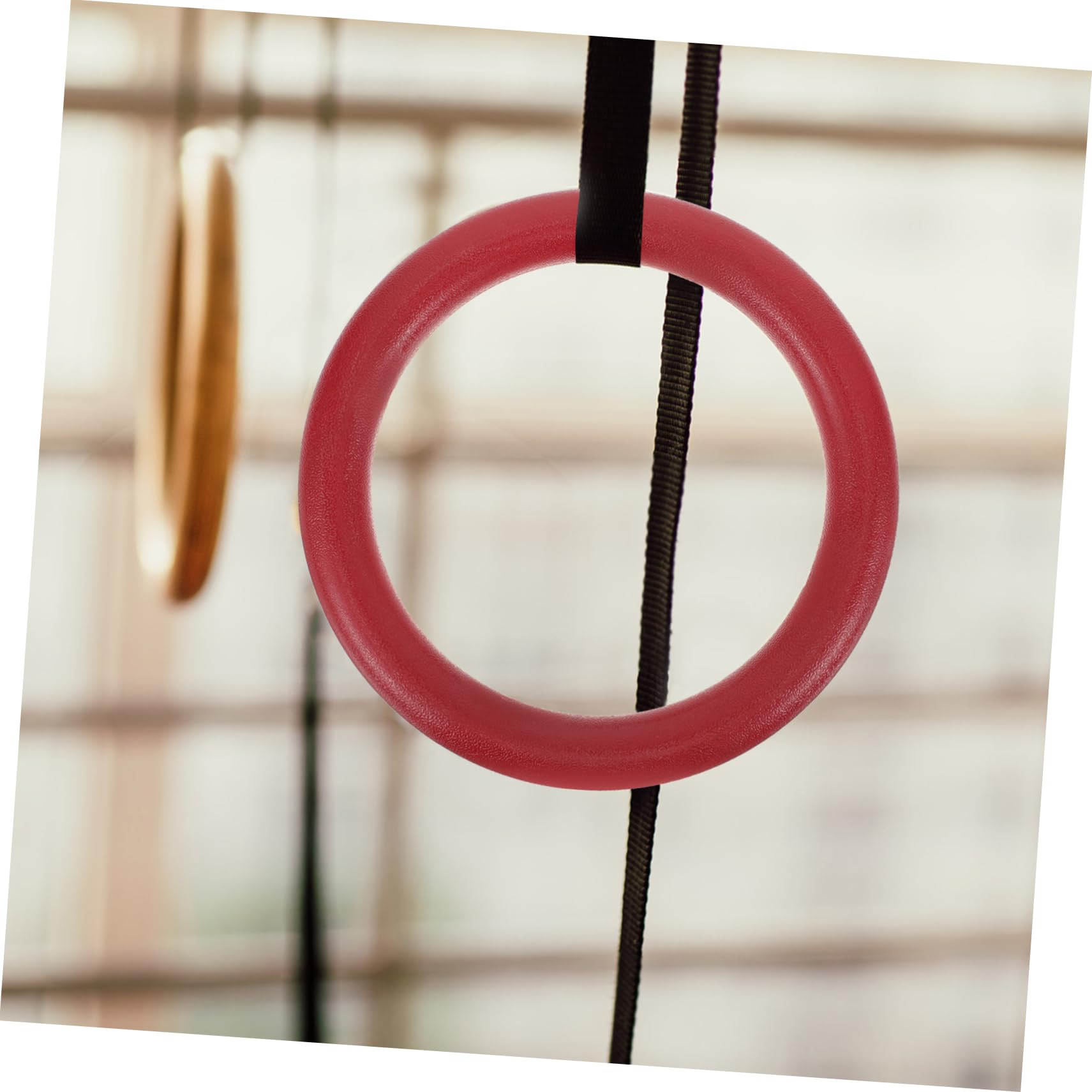 Mikikit 2Pcs Heavy Duty Gymnastics Rings Durable Fitness Rings for Workouts Non Slip Design for Safe Exercise for Strength Training and Entertainment