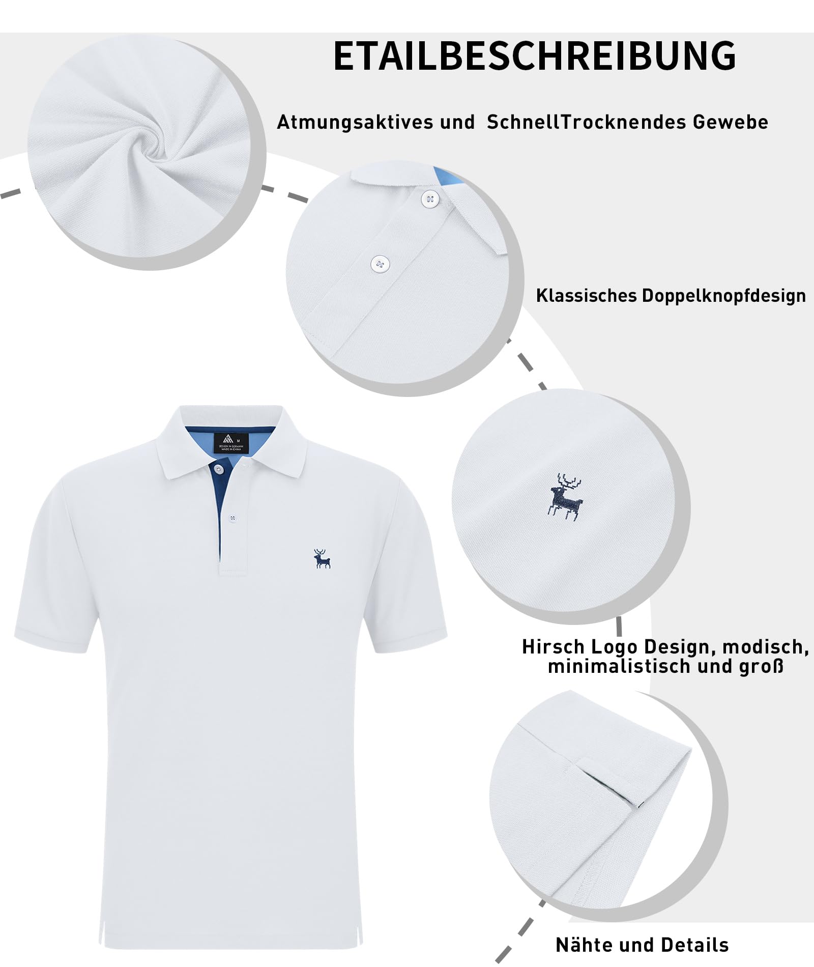 SwissWell Polo Manga Corta para Hombre Polo Shirt de Secado Rápido Polo de Golf Verano Outdoor Transpirable Camisetas - 5