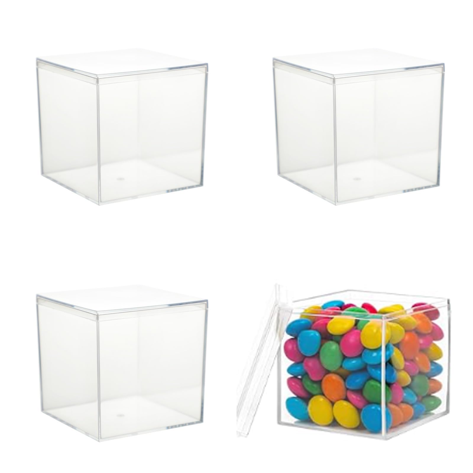 OLYCRAFT 20pcs Socle D'Affichage En Acrylique Carré De 2.5x2.5x2.5cm Présentoir Carré Transparent Pour La Maison Le Magasin Les Bagues Les Bijoux Les Accessoires Les Aliments Les Fêtes L'Artisanat