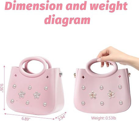 Small,Waterproof Rubber Beach Bag for Women, EVA,Beach Pool,Gym | Waterproof Rubbe,Lightweight,stylish,easily cleaned,sand,wear,Adjustable Shoulder Strap ,Perfect Gift for Girls