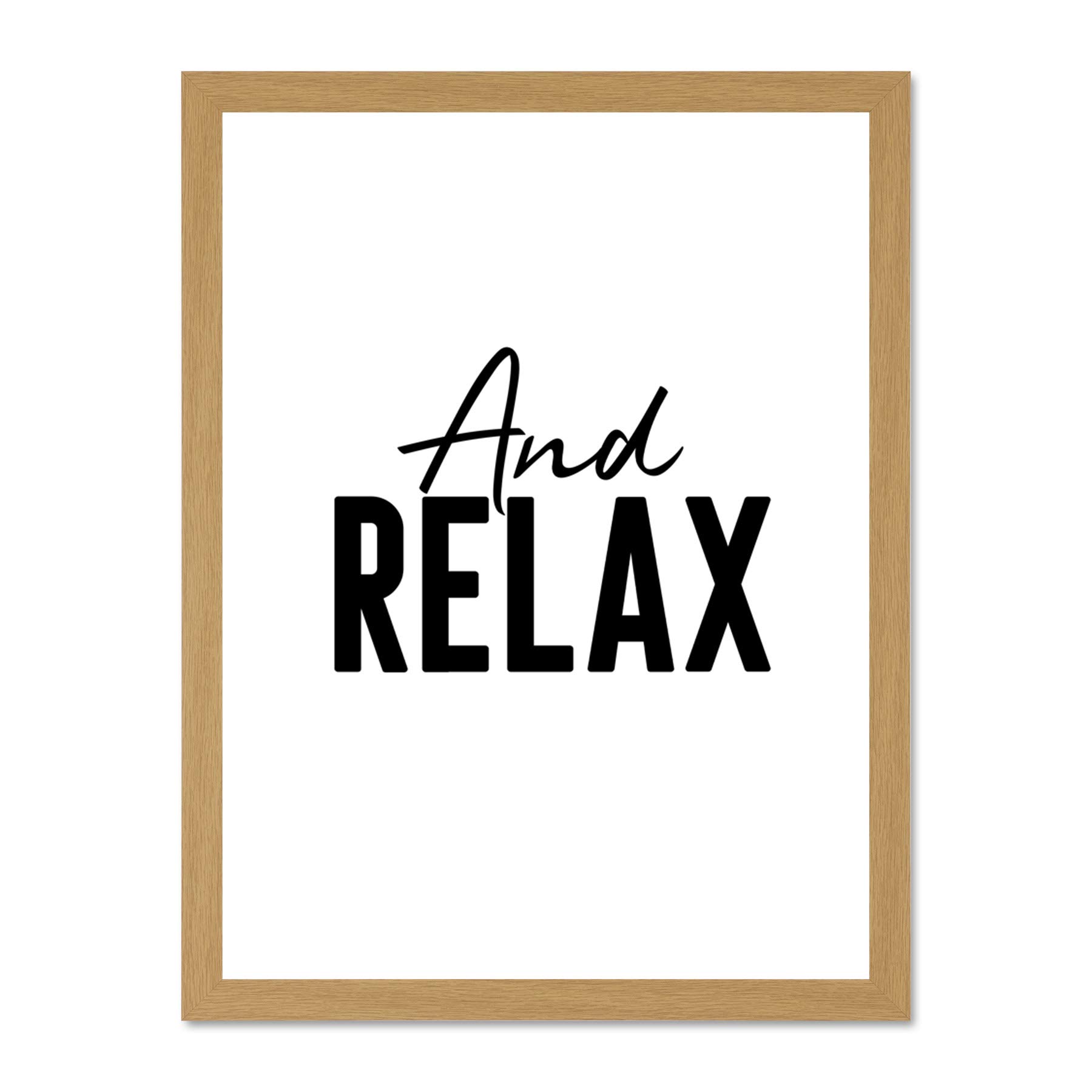 Wee Blue Coo And Relax Typography Large Framed Art Print Poster Wall Decor 18x24 inch