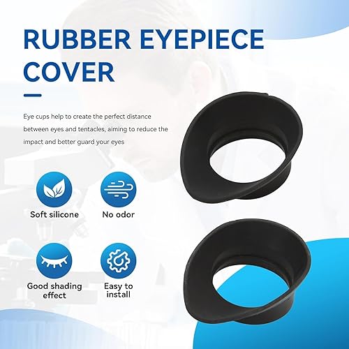 Miniatura 6 de 2 copas binoculares de repuesto, 1.063 in de diámetro interior, plegables, de goma, protectores de ojos (las copas no son curvas alrededor de tu