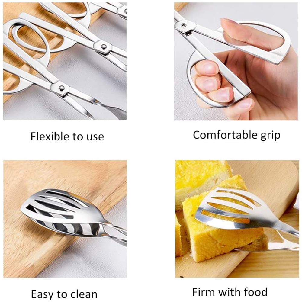 2 Pinze Da Cucina In Acciaio Inossidabile - Per Pasta, Insalate E Carne, Lavabili In Lavastoviglie - Foto 3