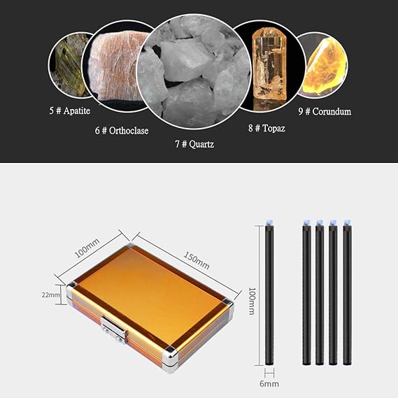 5 Pack Mohs Hardness Test Kit Mohs Hardness Picks 5-9 Scratch Tester Industrial Mineral Identification Kit for Gem Jade Jewelry