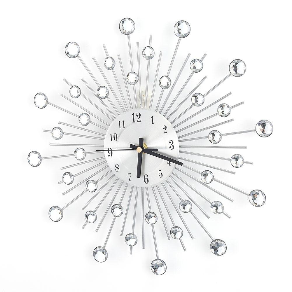 Horloge murale en métal et cristal de luxe au design 3D exclusif