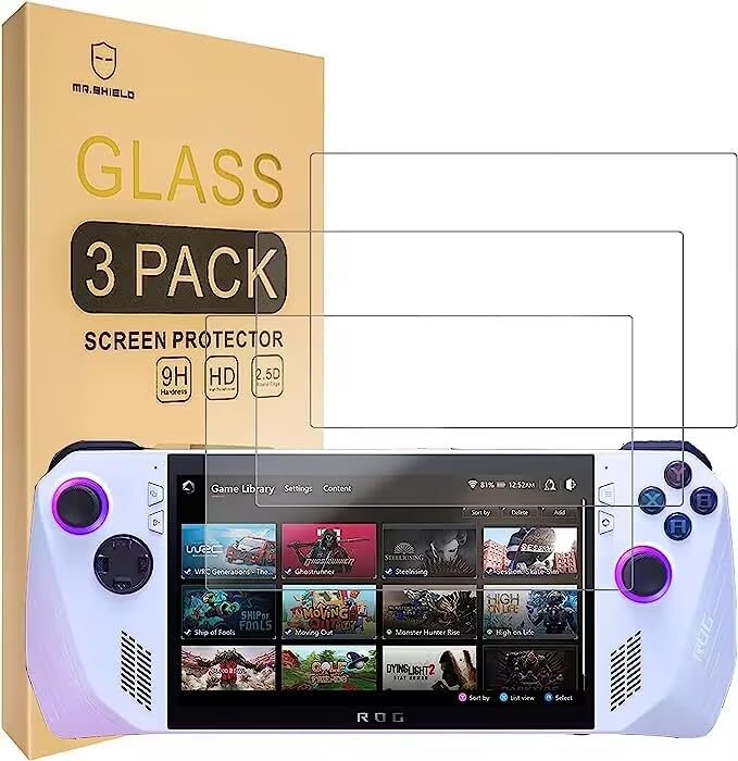 Mr.Shield [3-Pack] Screen Protector For ASUS Rog Ally [Upgrade Maximum Cover Screen Version] [Tempered Glass] [Japan Glass with 9H Hardness] Screen Protector