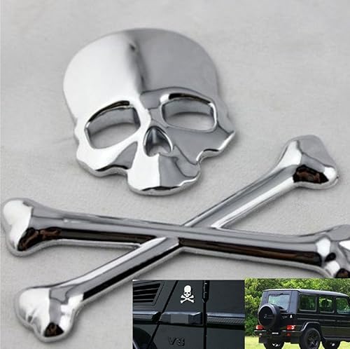 Miniatura 3 de emblema 3D, logotipo, calcomanía, insignia de calavera y huesos cruzados y piratas de metal cromado para Suzuki Kawasaki Harley Yamaha Honda