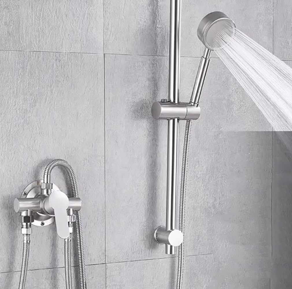 Miscelatore monocomando per doccia, miscelatore per doccia a parete, rubinetto doccia in acciaio inox, valvola di controllo dell'acqua fredda e calda