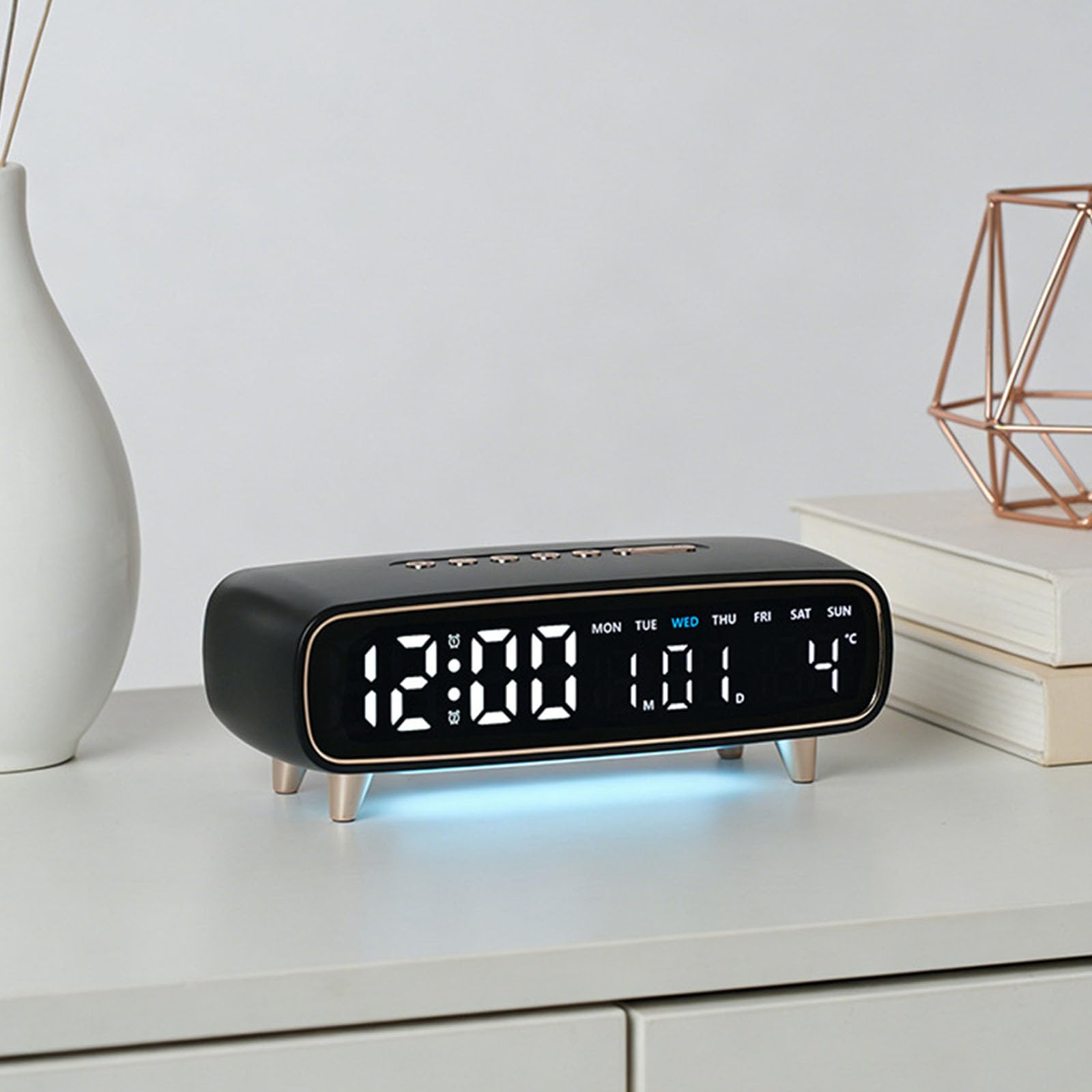 Reloj Despertador Digital Multiusos con función de retroiluminación de Pantalla LED Clara y configuración de Alarma múltiple para Cualquier habitación Reloj Digital Delgado