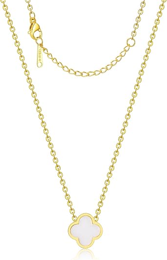 AIPPK 18K Gold Plated Clover Necklace for Women Four Leaf Clover Necklace Flower Lucky Pendant Dainty Jewelry Gifts