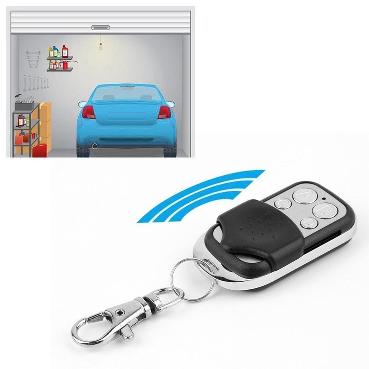 2Pcs Electric Cloning Universal Gate Garage Door Opener Remote Control Fob 433mhz Replacement Key Fob