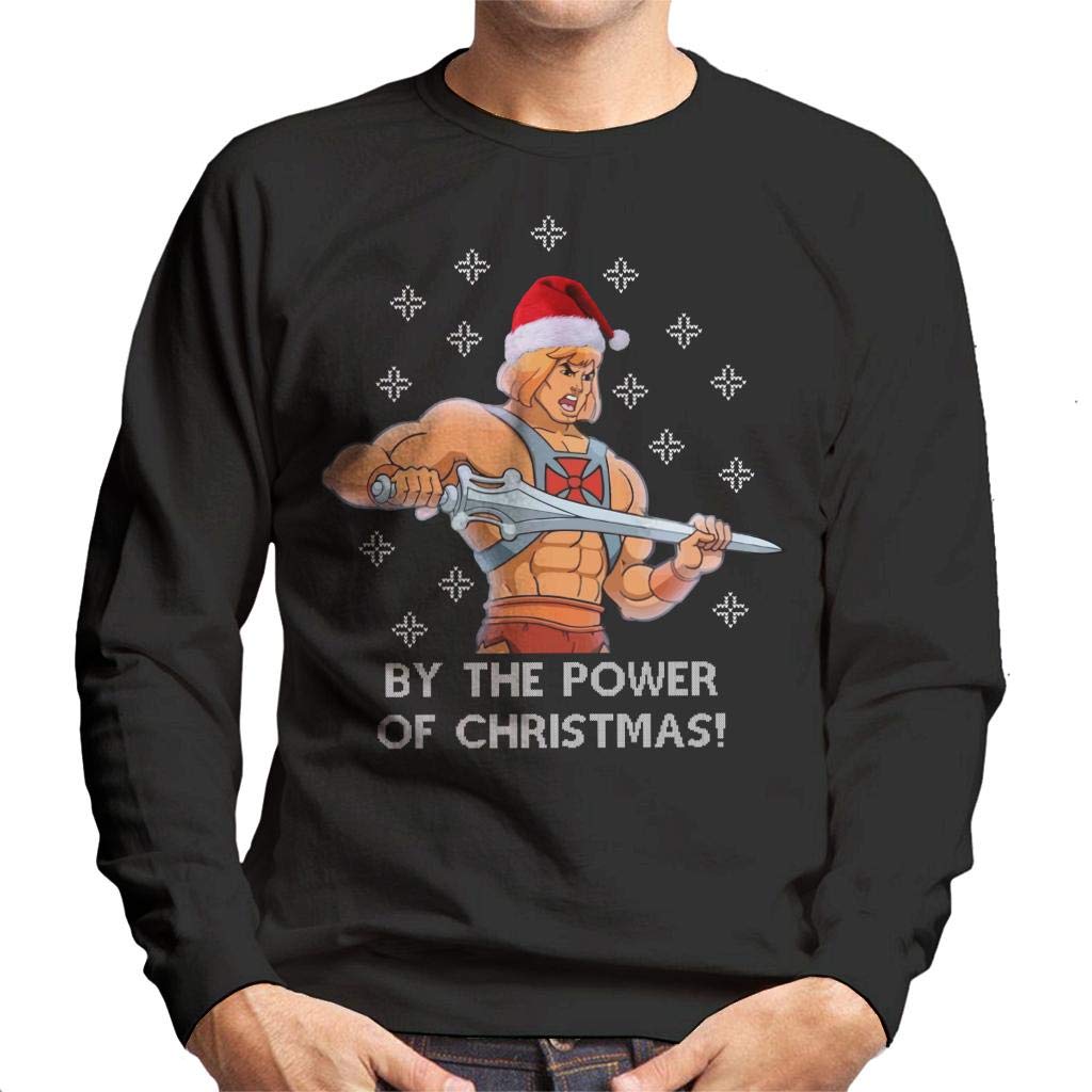 Cloud City 7 Men's Black He Man By The Power Of Christmas Sweatshirt