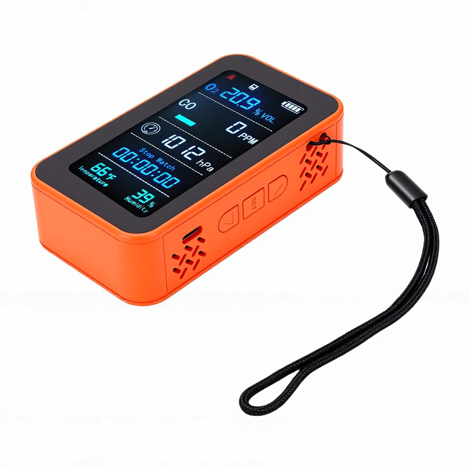 YDuupxe Monitor Portátil de Calidad del Aire, Oxígeno, Temperatura, Humedad