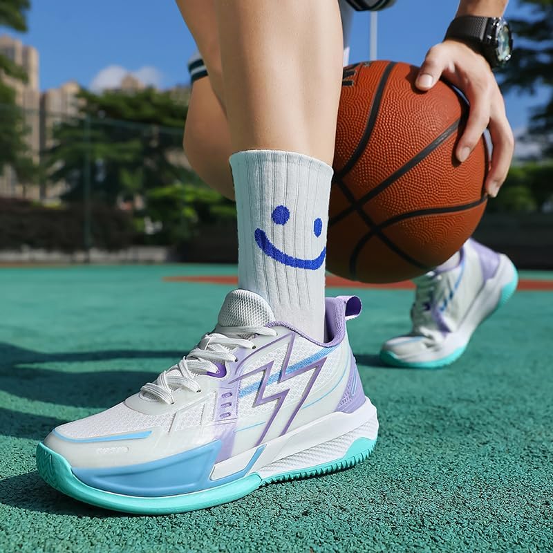 Girls Boys Basketball Shoes Youth Cushion Indoor Outdoor School Casual Comfortable Sport Non Slip Sneakers for Unisex-Child