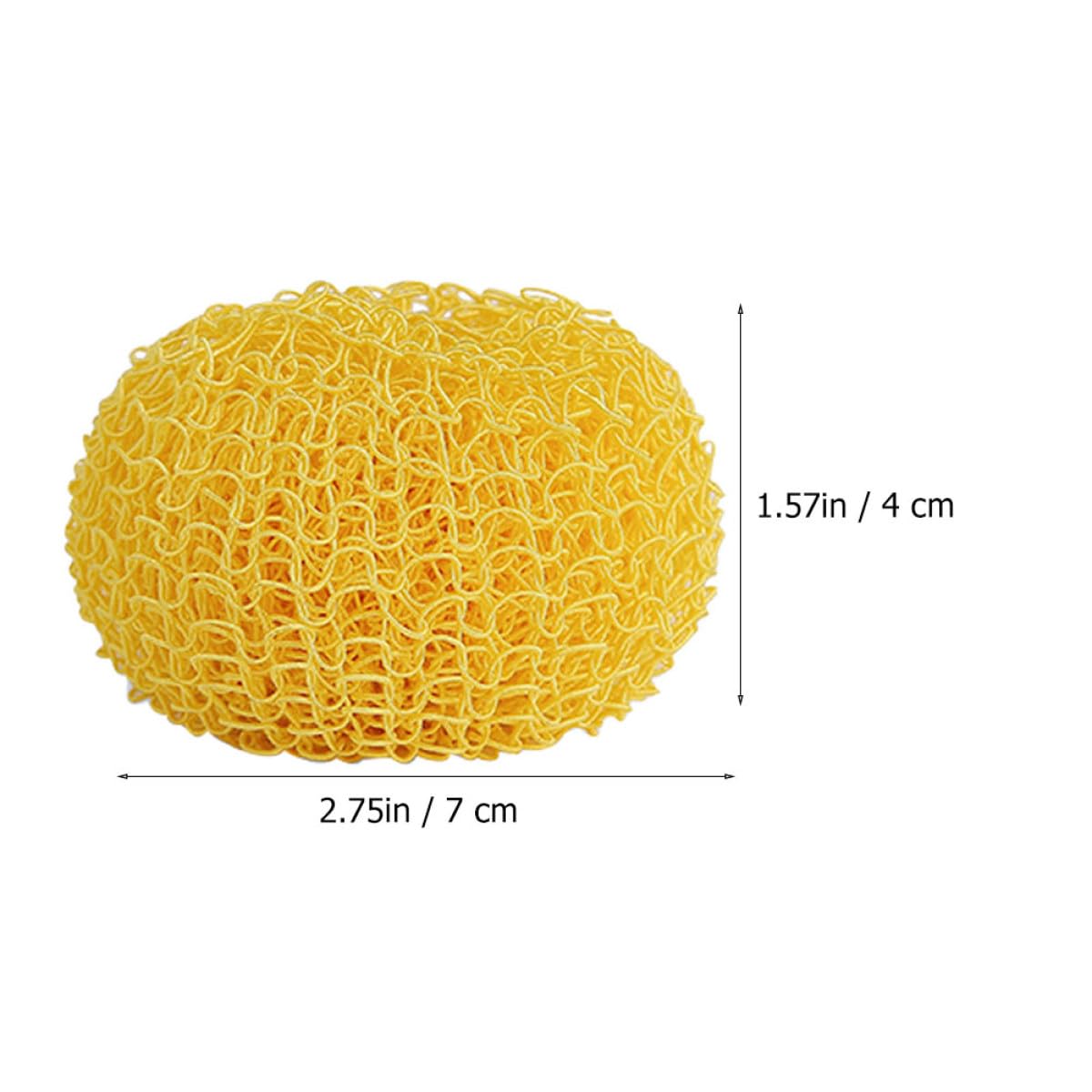 Boule de Nettoyage Vaisselle 2 Pièces Fibre Ronde Jaune