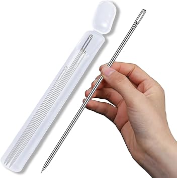 4" 6" 8" Extra Long Giant 3mm Thickness Heavy Duty Sewing Needles for Upholstery,Crafting Projects,Knitting Crochet Needles for Yarn,Amigurumi Making,Large Eye Sewing Needles DIY Crafts