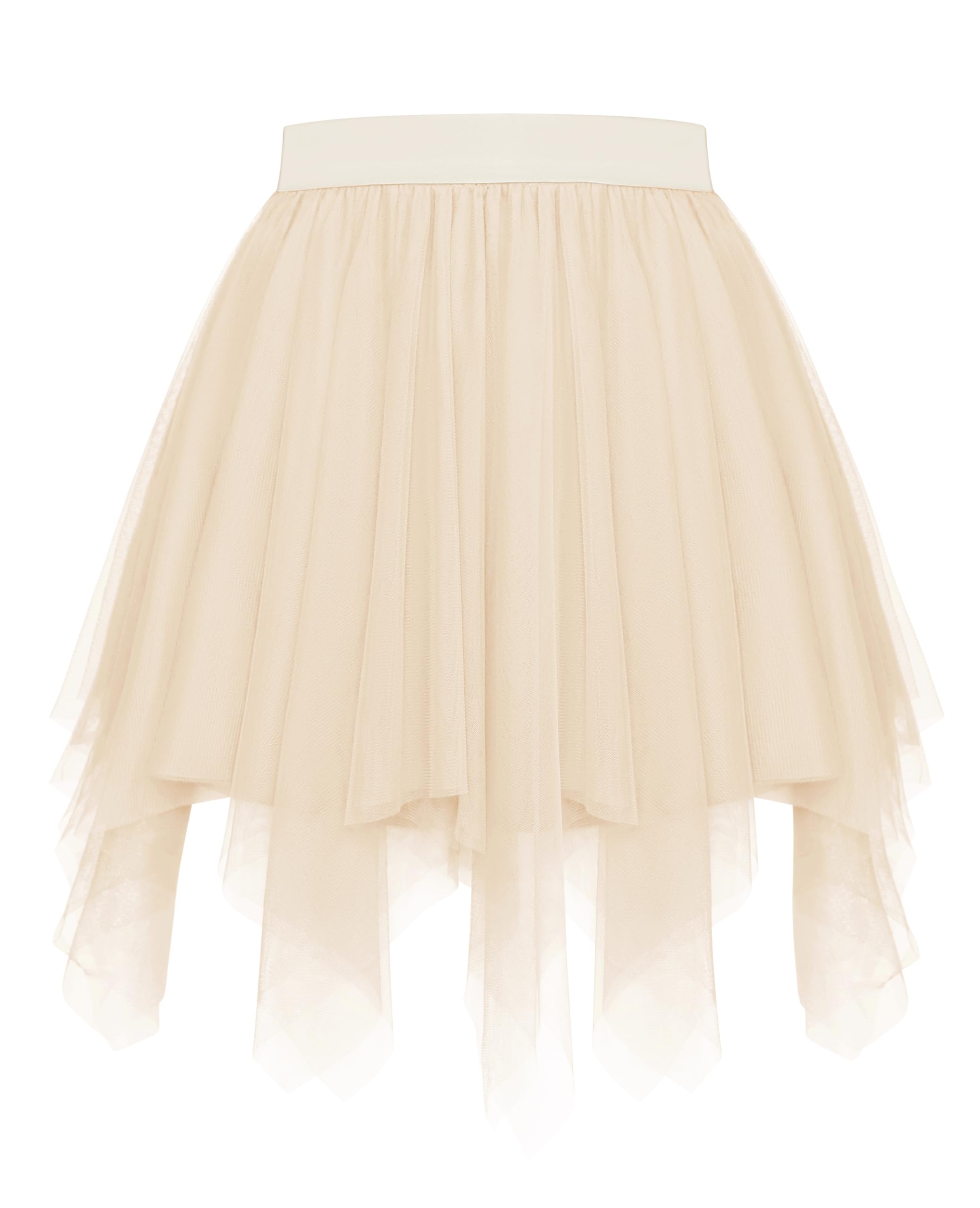 Vlazom Women's Tulle Tutu Skirts A-line Dance Skirts Rockabilly Underskirt Petticoat Music Festivals, Carnivals, Holiday Parade, Halloween Beige, XXL-3XL