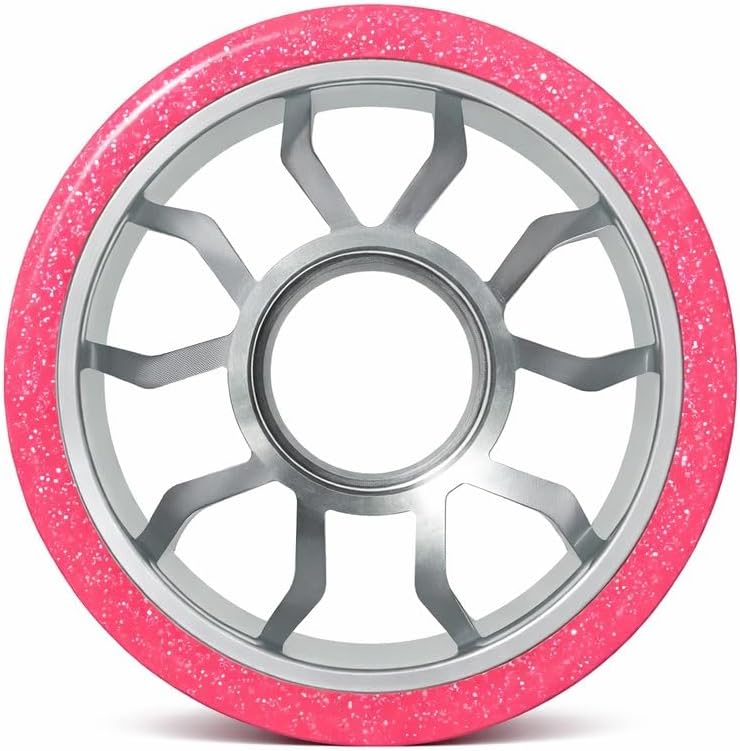 Bont Moonwalk Aluminum Hub Indoor Roller Skate Wheels, Speed & Jam, 64x42mm 96A, Set of 8 (Pink, Set of 8)