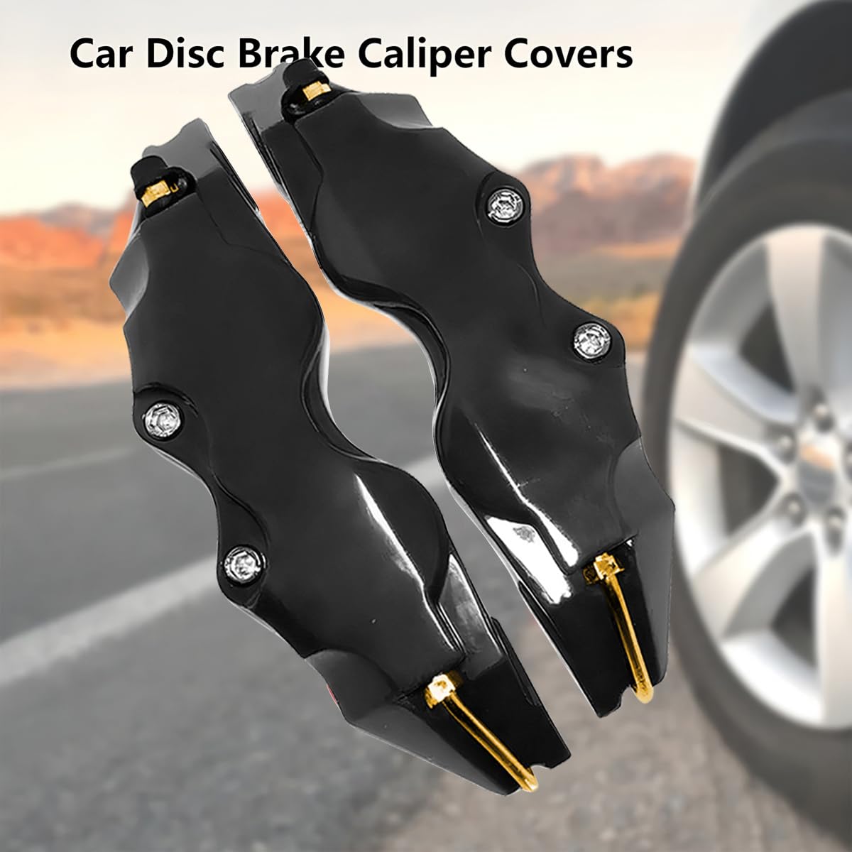 JNNJ 2 Pezzi Copri Pinza Freni Auto, 3D Pinze Freno per Ruota Auto per Mozzo Ruota, Resistenti Copri Pinza Freno Auto, Si Adatta Perfettamente Alla Superficie Della Pinza Freno Originale(Nero)