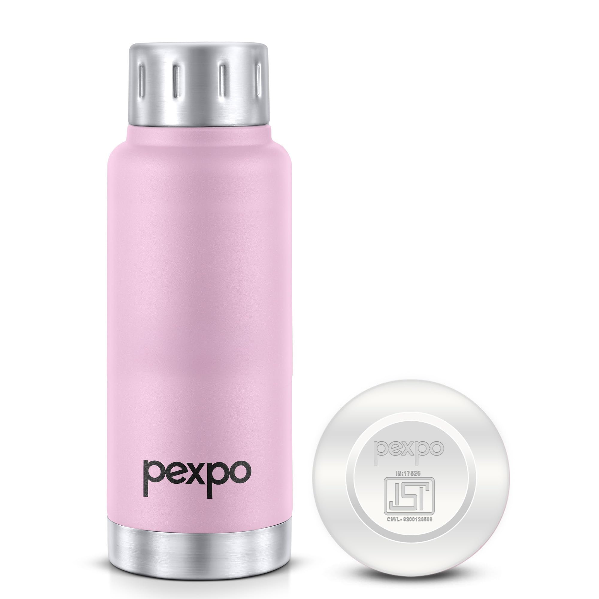 Go24 pexpo Cameo ISI Certified Stainless Steel Vacuum Insulated Flask - 300ml | Double Wall Hot & Cold Upto 5-6 Hours | Office, School, Gym | Men, Women & Kids - Pink UV Dinosaur Print