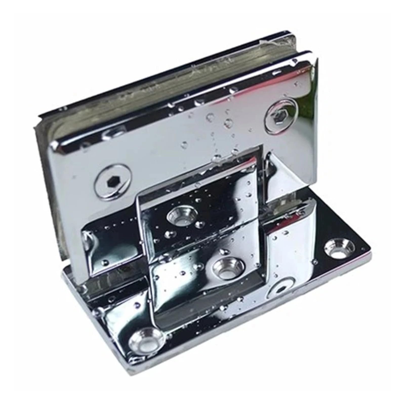 Padgcnor Silver Bathroom Glass Door Hinges Thickened Zinc Alloy Bathroom Shower Room Hinge Glass Door Clip Heavy Duty Solid Hinges