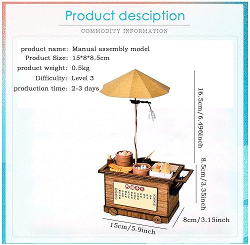 Miniatura 7 de casa de muñecas miniatura hecha a mano kit de casa estilo Hong Kong comedor coche DIY madera LED luz modelo colección artesanías regalo cumpleaños