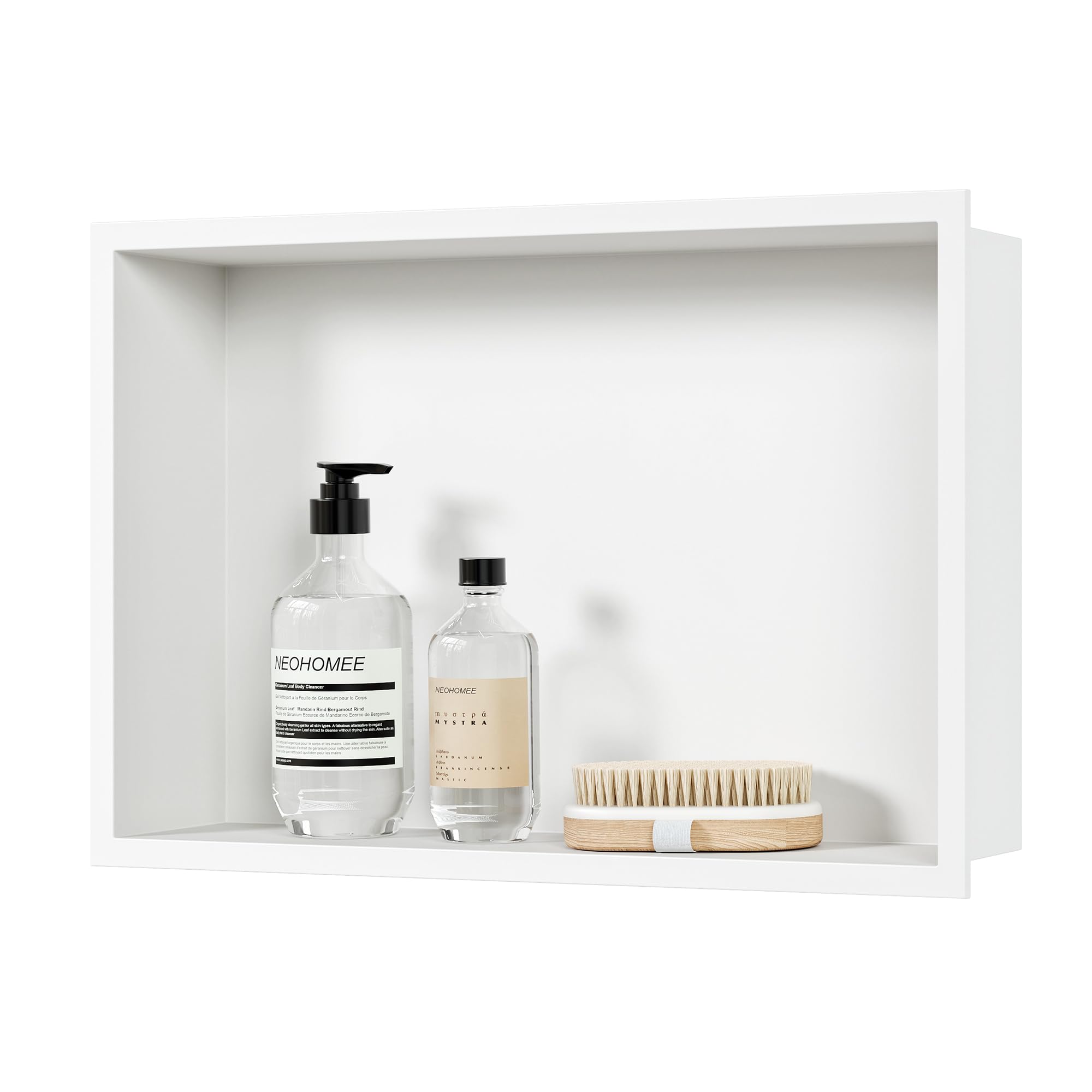 Neodrain Nicho de pared de acero inoxidable para ducha o baño, 45 x 30 cm, color blanco