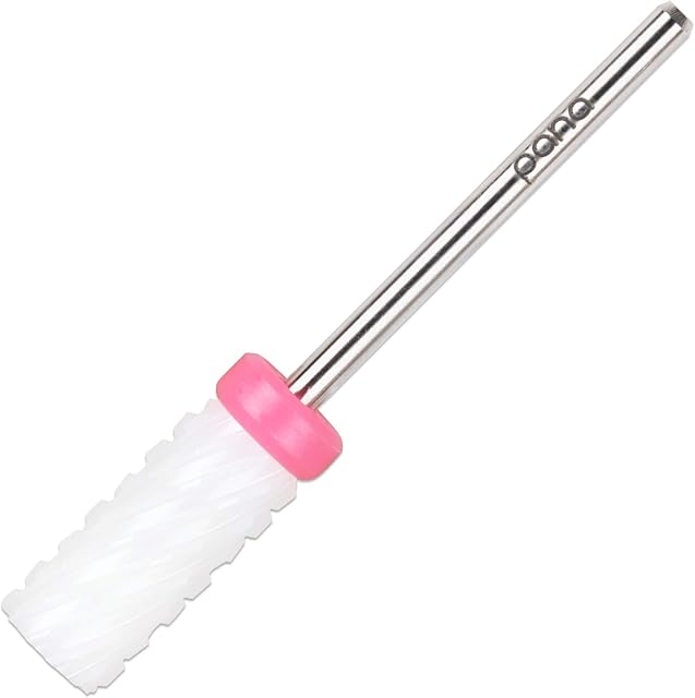 PANA Professional 3/32" Shank Size - Flat Top Small Barrel White Ceramic Bit - Nail Drill Bit for Dremel Machine