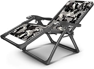 Espreguiçadeira gravidade para jardim, cadeira dobrável reclinável dobrável metal resistente portátil relaxante cama reclinável móveis de jardim para gramado ao ar livre pátio praia acampamento belas paisagens