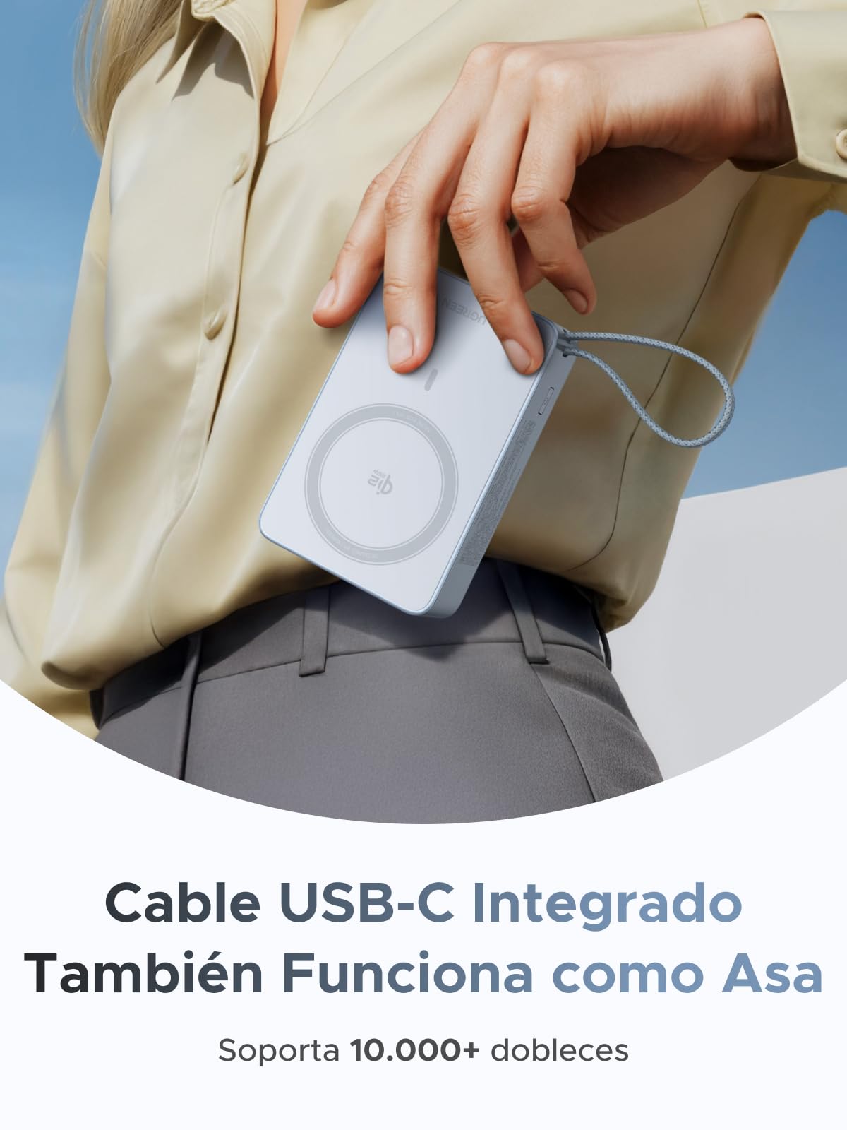 UGREEN Magflow Qi2 25W Power Bank Inalámbrico 20000mAh Cable USB C PD 45W | Batería Externa Magsafe Carga Rápida Magnético con Pntalla Digital Compatible con iPhone 17 16 15 14 13 12 Air Plus Pro Max