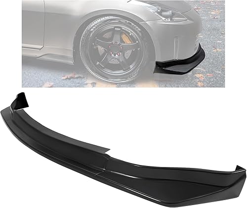 HECASA Borde de parachoques delantero compatible con Nissan 350Z 2006-2009 Kit de cuerpo protector de alerón de barbilla negro, 3 piezas