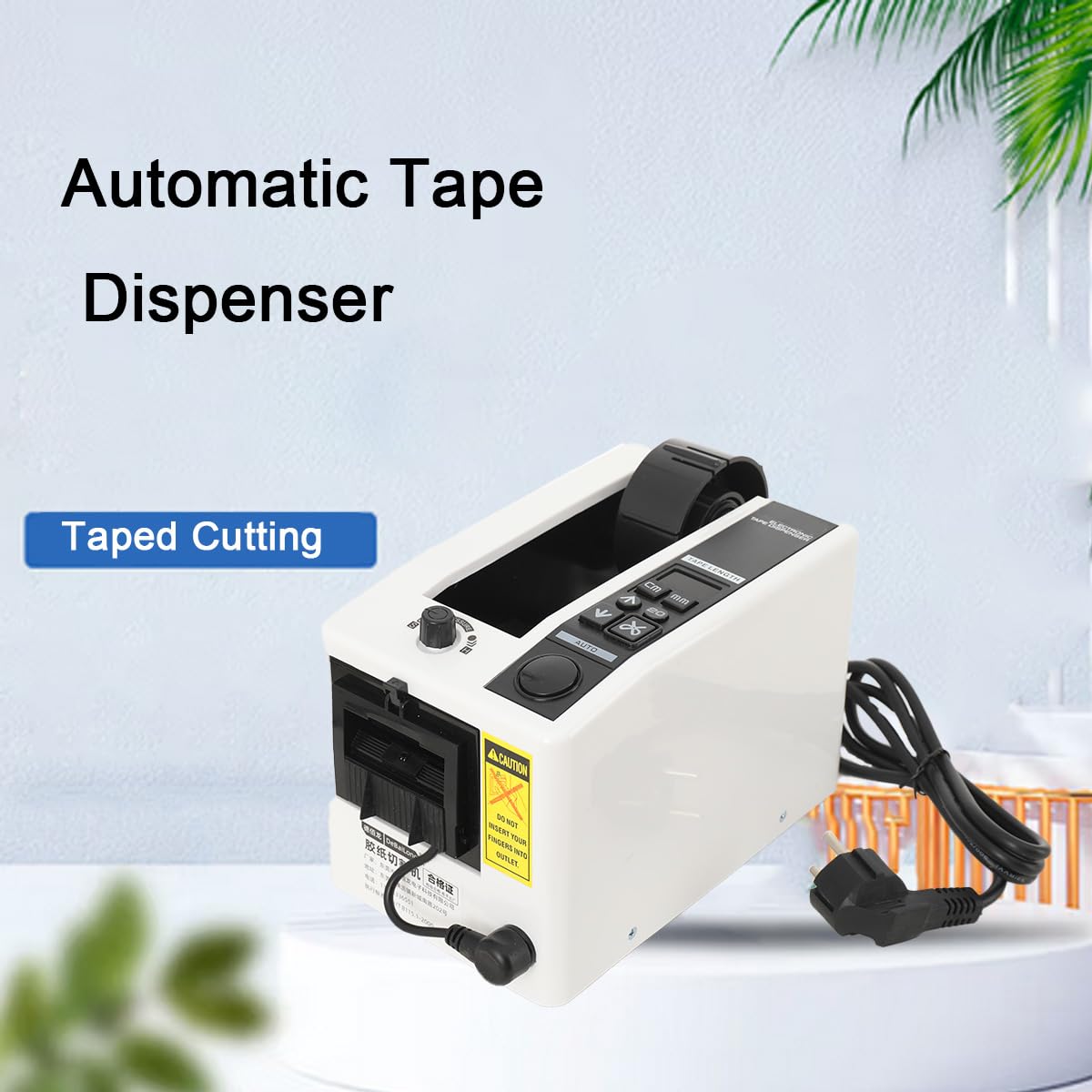 Klebebandabroller, 220V Paketbandabroller Tesafilm Abroller Einstellbare LäNge Von 20 Bis 999 Mm Paketklebeband Abroller Led-Bildschirmanzeige, Geeignet für 7 Bis 50 mm Breites Band