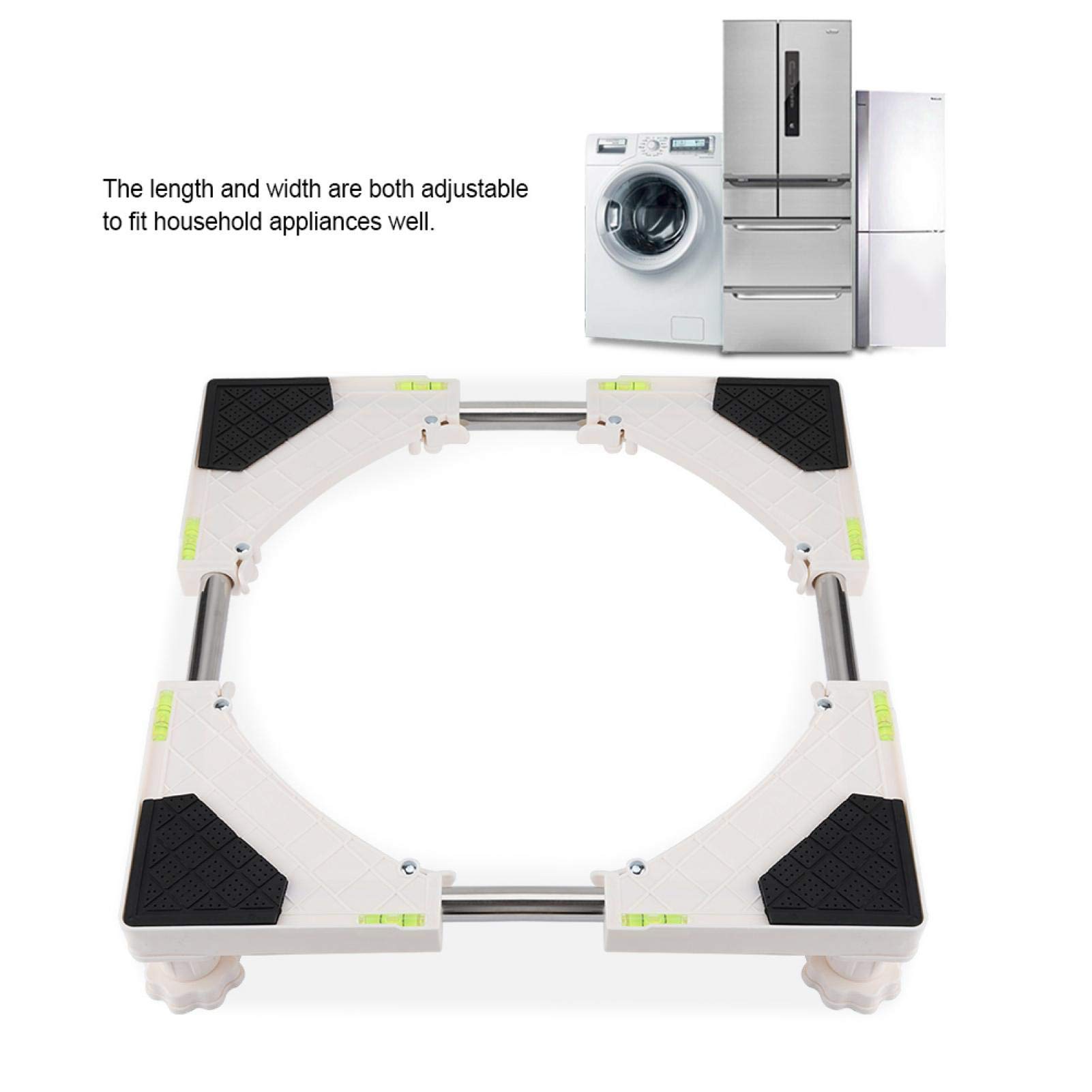 Cyrank Supporto per Lavatrice e asciugatrice, Supporto per Lavatrice con Mini Base per Frigorifero per Moquette per Base Mobile Universale Supporto per Frigorifero, asciugatrice e Frigorifero(S)