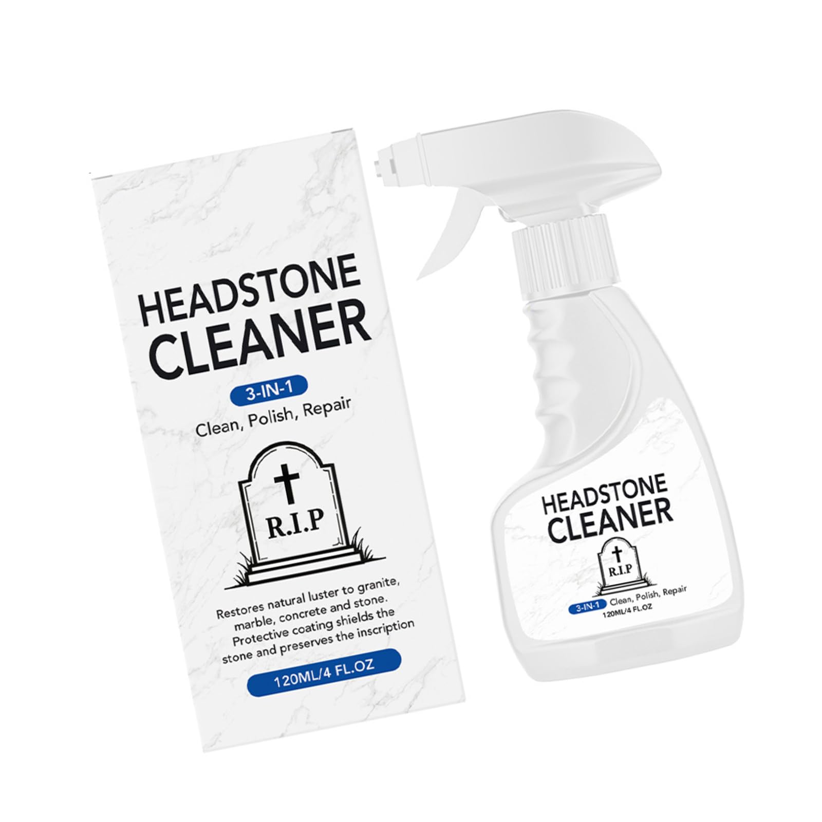 YWLUUOO Memorial Stone Care Liquid for Grave Marker Upkeep, 120 Ml Bottle for Monument and Gravestone Wipe-Down Routine with Easy Carry Size