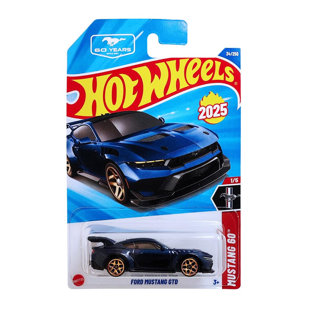 Hot Wheels 1:64 Ford Mustang GTD Mustang Go Ages 3 and Up 34/250 (Blue)-image-4