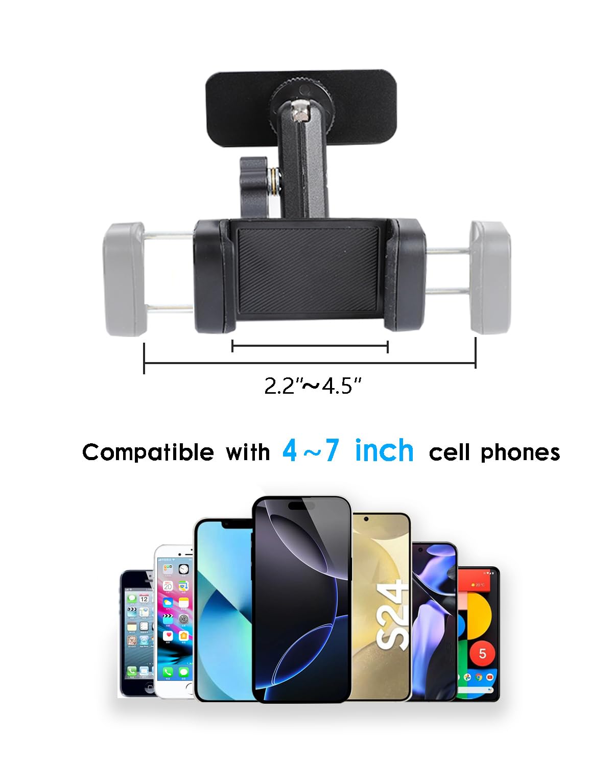 Supporto magnetico per telefono da palestra, regolabile a 360 gradi, per smartphone da 4,7 a 7 pollici, base super magnetica, perfetto per allenamenti e uso domestico