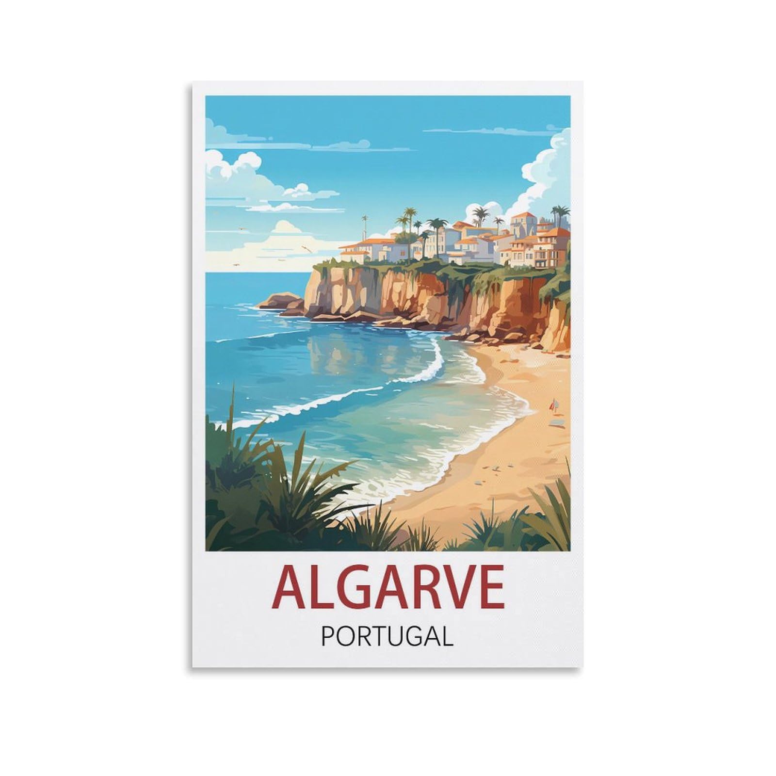 EZMLFA Diamond Painting Kits for Adults,Algarve Portugal DIY Crystal Embroidery Gifts,Diamond Art Craft,for Living Room Home 30x40cm