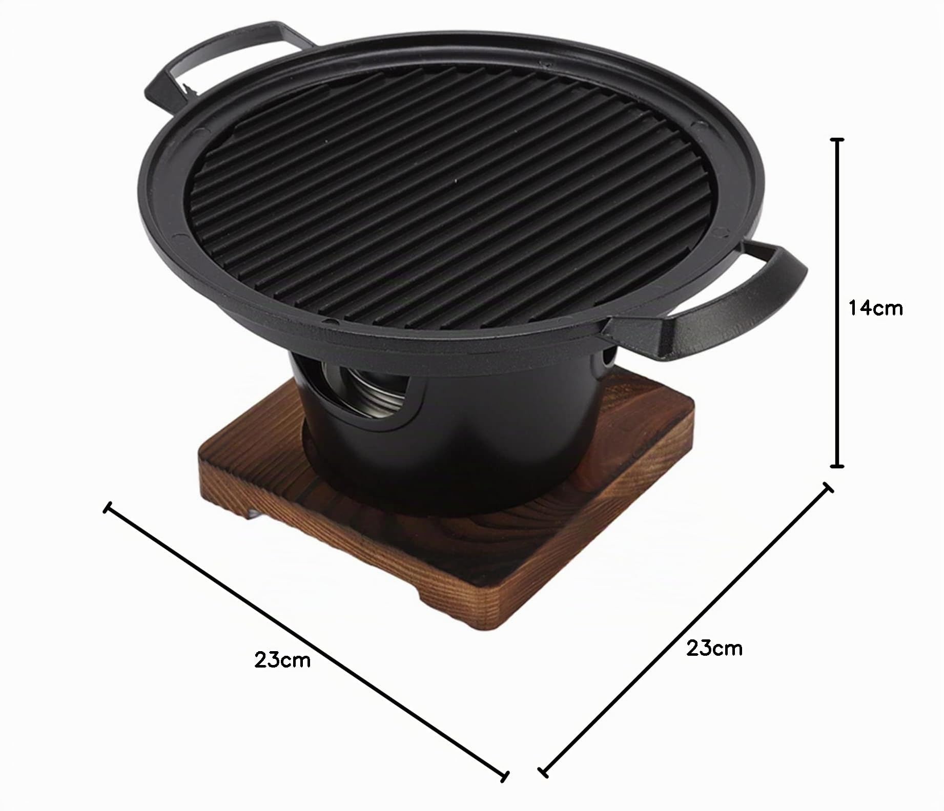 Mini Barbecue Carbone Portatile Antiaderente Base Legno Senza Fumo | Compatto Leggero Montaggio Veloce, Regolazione Aria Per Piccoli Gruppi Casa Esterno Balcone Campeggio