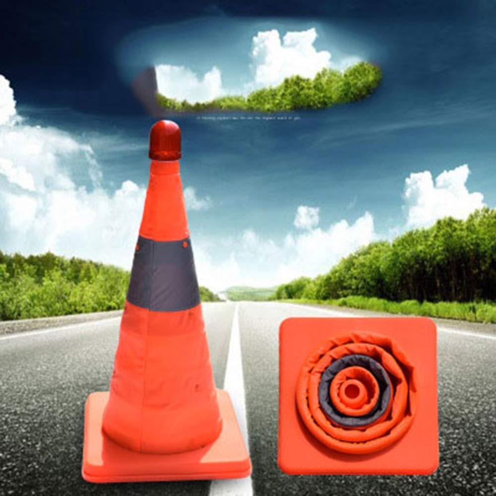 KDKDAEmergency Roadside Safety Sign with Reinforced Base Telescopic Foldable Road Barricades Cone Car Warning Sign Reflective Roadside Emergency Triangular Safety Sign Export