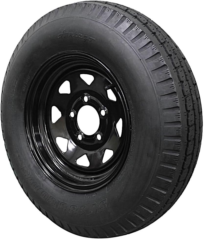 (Set of 2) Antego Tire and Wheel 185/80D13 Highway Terrain Trailer Tire & Wheel – 13.0-Inch Pre-Mounted Rim, 8-Ply Build, Perfect for Utility & Cargo Use | A130454510096206ST18580D13-B2