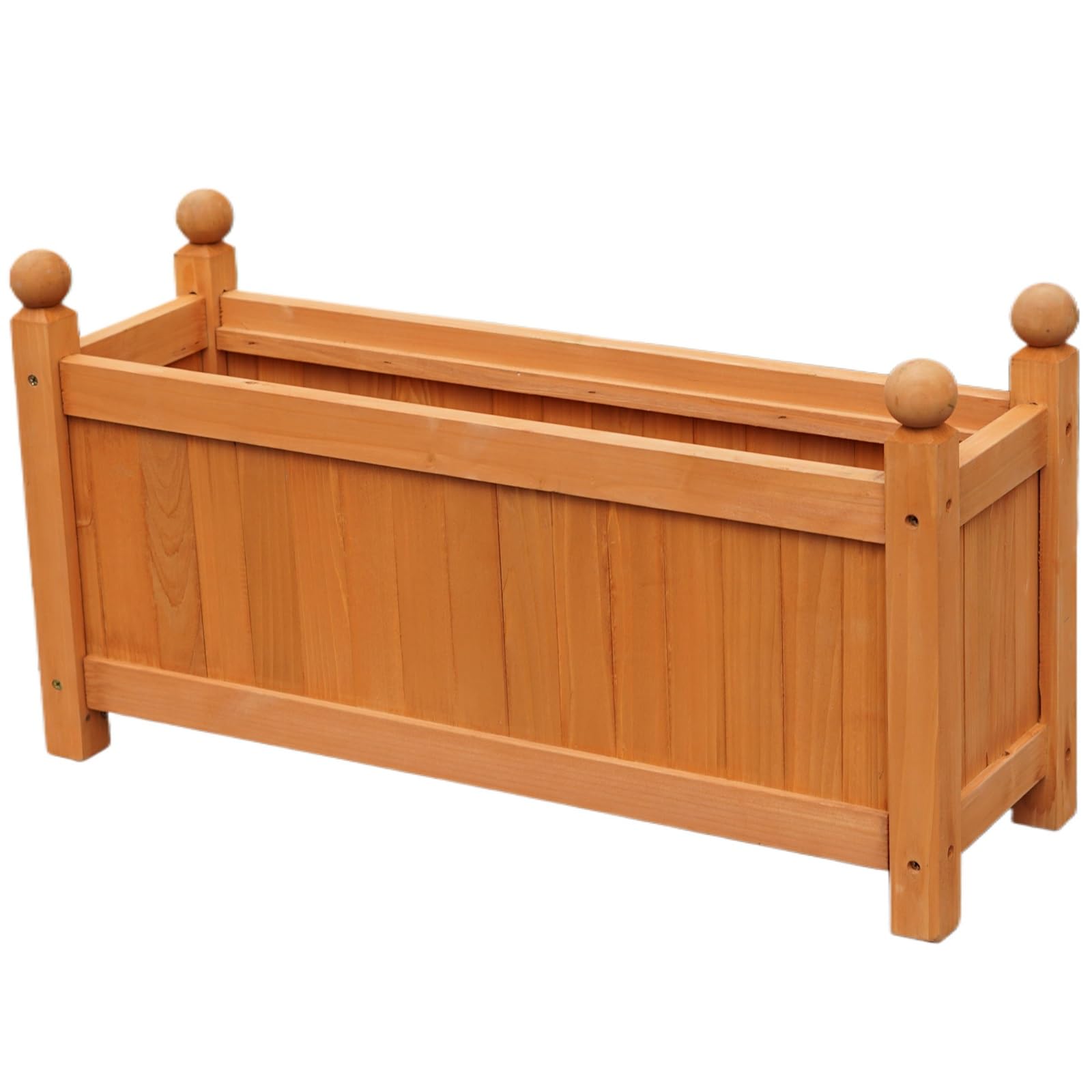 Gr8 Garden Brown Wooden Rectangular Raised Bed Trough Planter - L 60 x D 20 x H 34 cm - Fir Wood - Weather Resistant