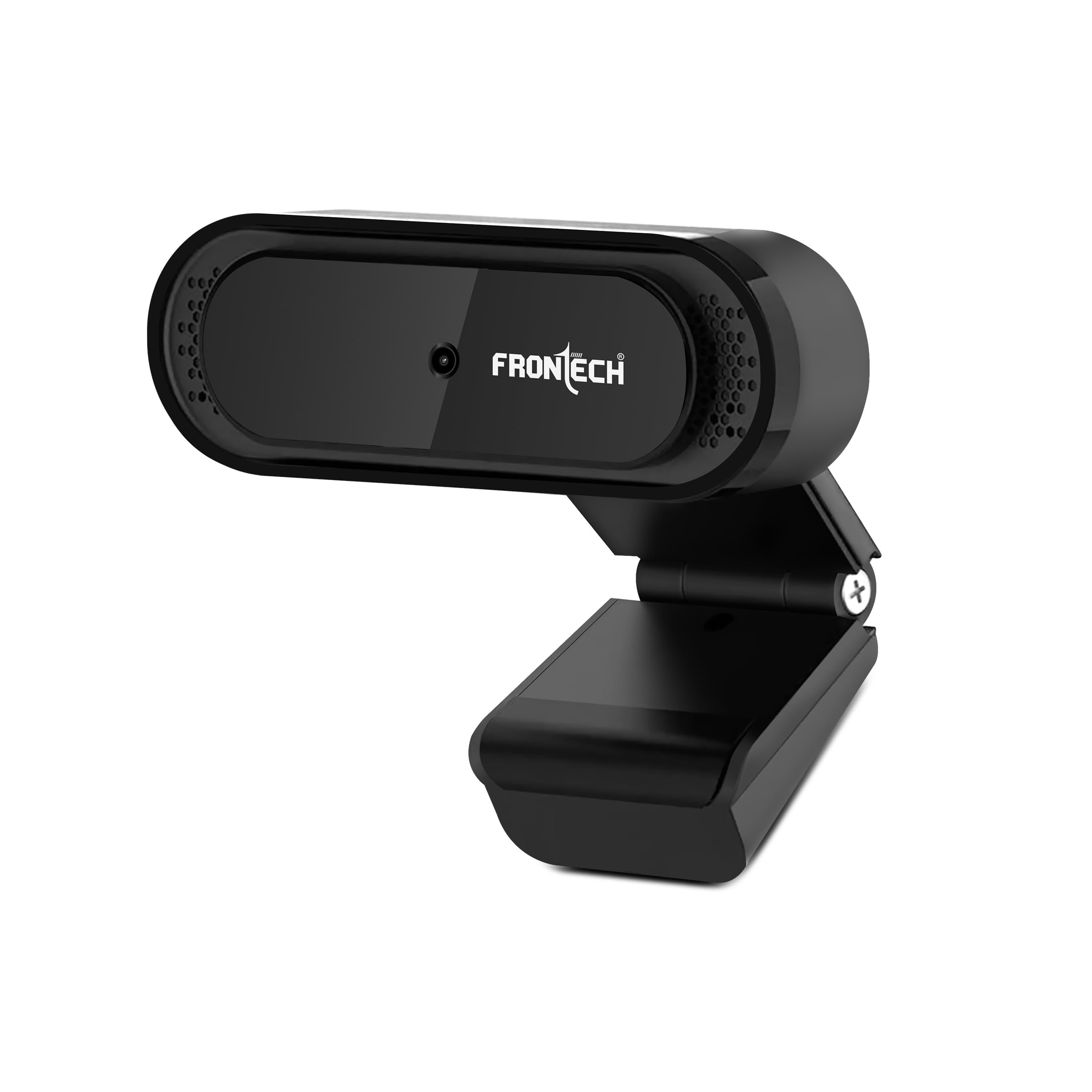 FRONTECH E-CAM Full HD 1080p Web Cam | 30FPS | Built-in Dual Noise-Reduction Mic | 60° Wide Angle | Plug & Play | 1 Year Warranty (FT-2256)