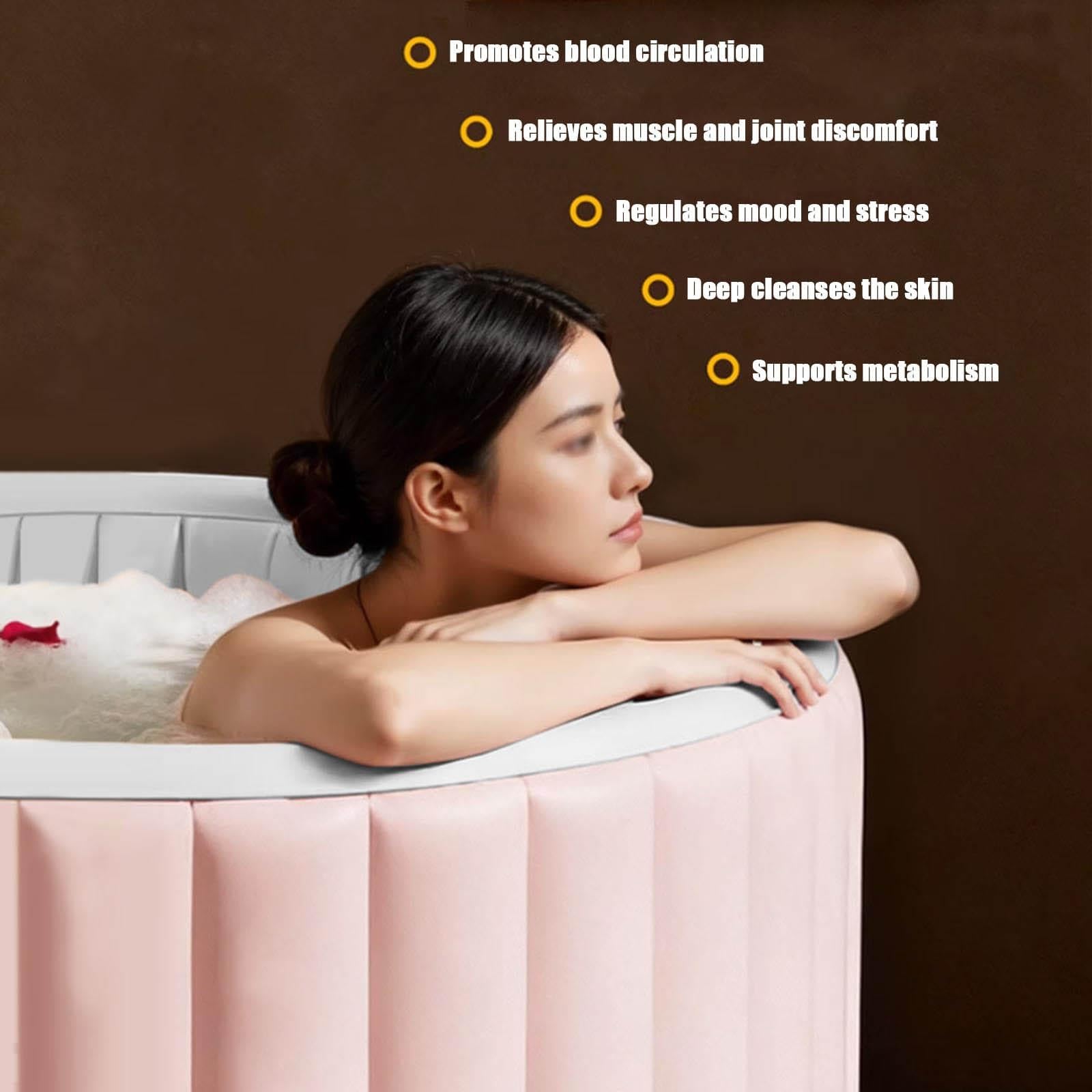Vasca Bagno Gonfiabile Adulti, Portatile e Pieghevole per Hotel e casa